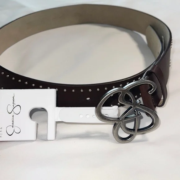 Jessica Simpson Studded Brown Belt - Picture 1 of 10